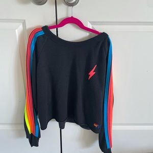 Aviator Nation Cropped 5 Stripe hoodie